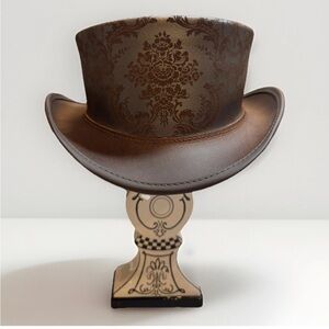 Parlor By American Hat Makers $250 Steampunk Hatters Genuine Leather Top Hat